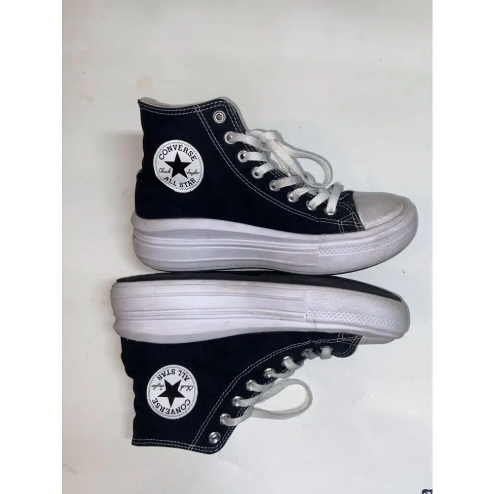 Converse Black and White Women’s Platforms High-Top Sneakers - All Star Move